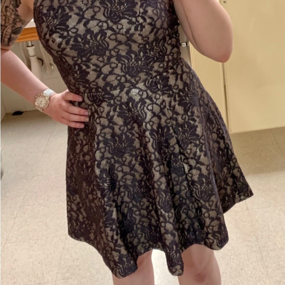 Le Chateau Halter Dress - Purple and Champagne